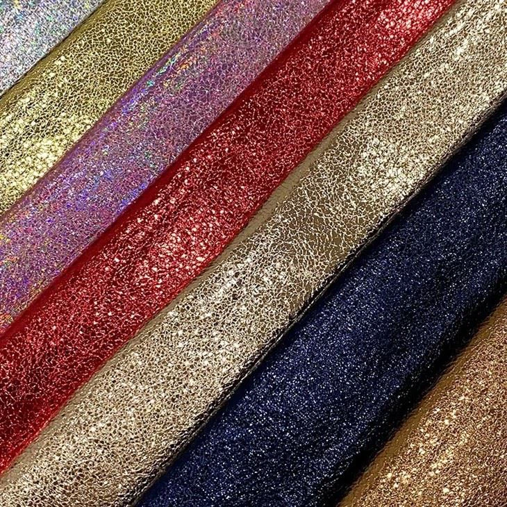 0.7mm Bursting PU Synthetic Leather Fashion Colorful Faux Leather For Clothes Bag Furniture