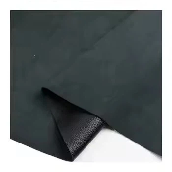 Eco Friendly Recycled Leather Nappa Pattern Black High Quality Bonded PU Leather Sheets For Bags/shoes/sofas Making