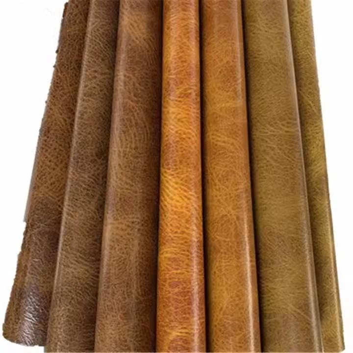 Factory Wholesale High Quality Oil Wax Grain Pattern PU Leather For Sofa Car Seat Furniture Upholstery