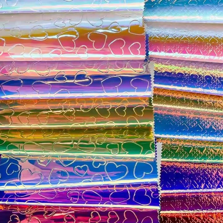 High Quality Waterproof Heart-Shaped Pattern PU Leather Solid Color Embossed Faux Leather For Bags Furniture