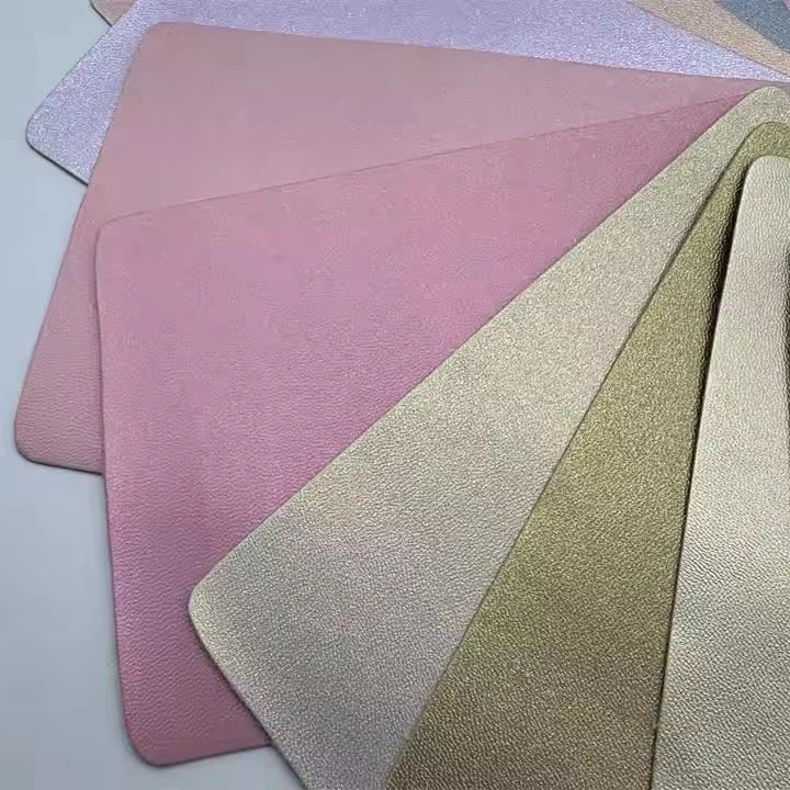 Manufacturers Direct Sales Bright Metal Sheep Texture Embossed Pattern Artificial Leather Bed Sheet Polyurethane PU Leather