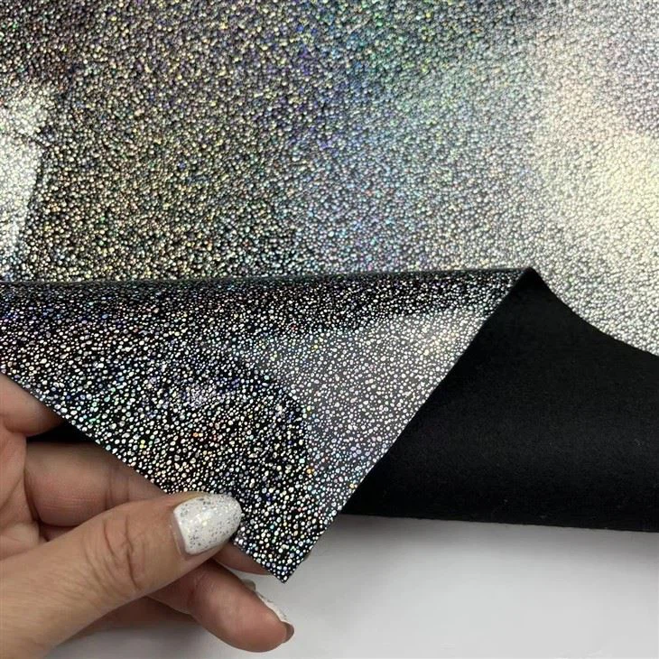 Pu Faux Leather Glitter Fabric