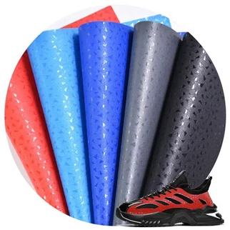 卸売フェイクエンボス加工されたPVC合成革ファブリックロールシューズ