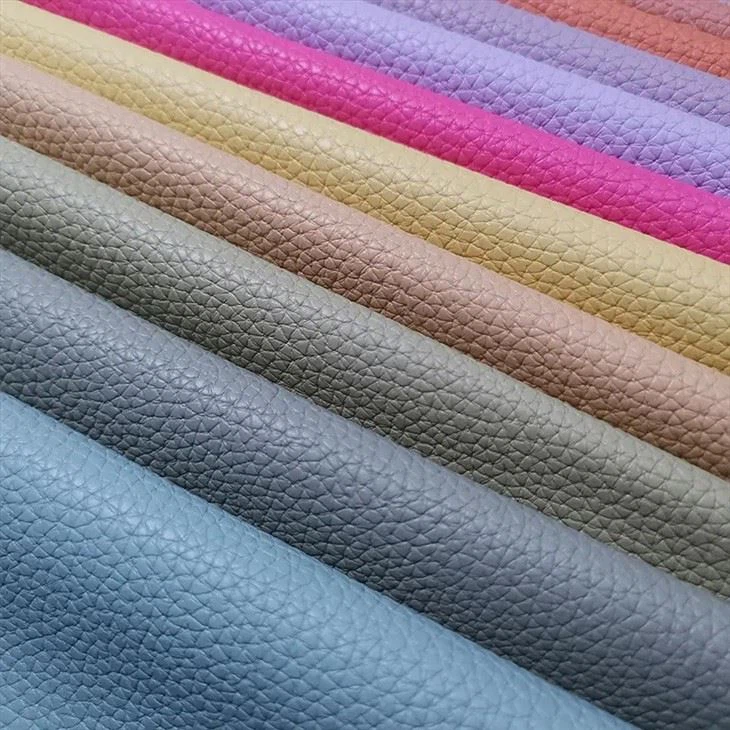Wholesale PVC Synthetic Leather DE90 Litchi Texture Embossed Leather For Car Seat Office Seat Leather Product Fabric